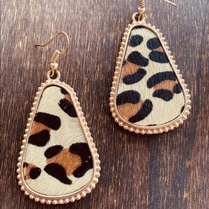 Leopard Teardrop Earrings